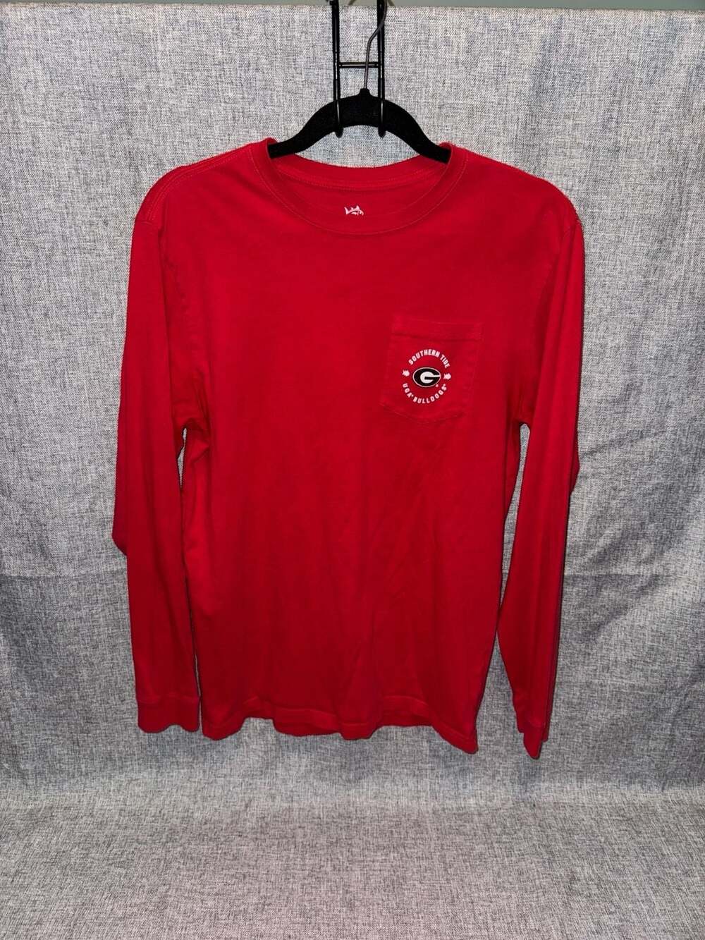 Southern Tide UGA Georgia Bulldogs Long Sleeve Shirt Medium M Gameday NEW Nwt